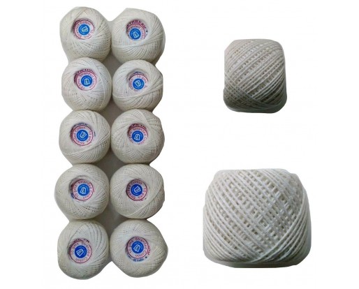 WHITE - Set Lot of 10 - 6 Ply Strand - Cotton Thread Yarn Cross Stitch Embroidery	